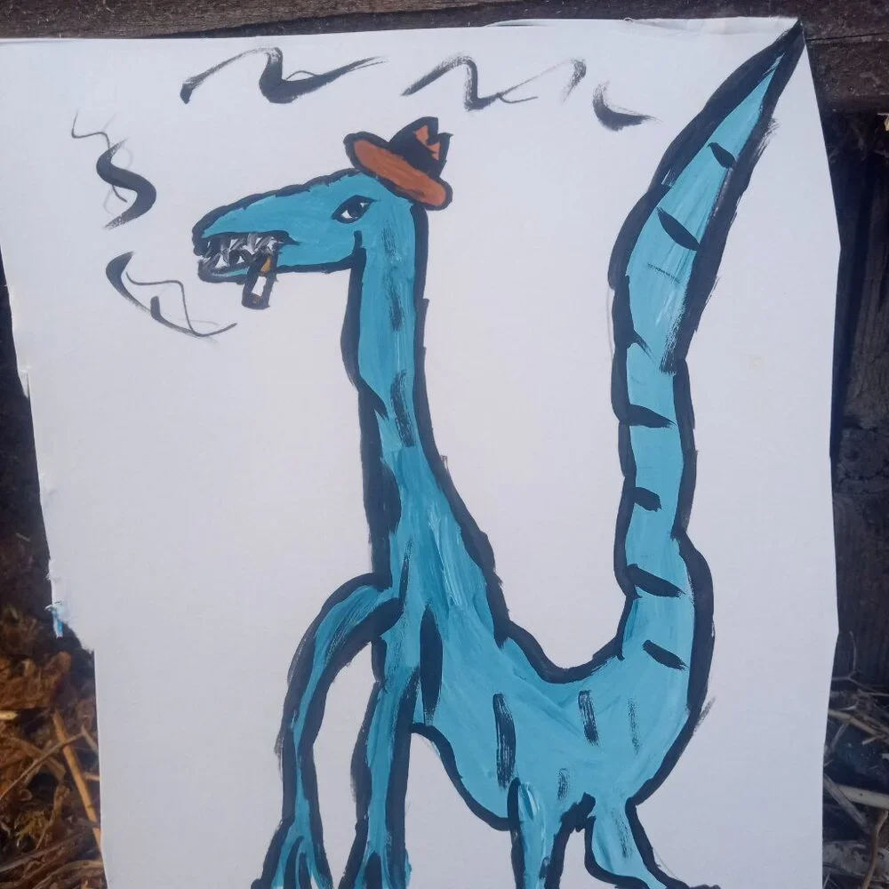 Dinosaur Painting Whimsical Decor - Picture 9 of 10